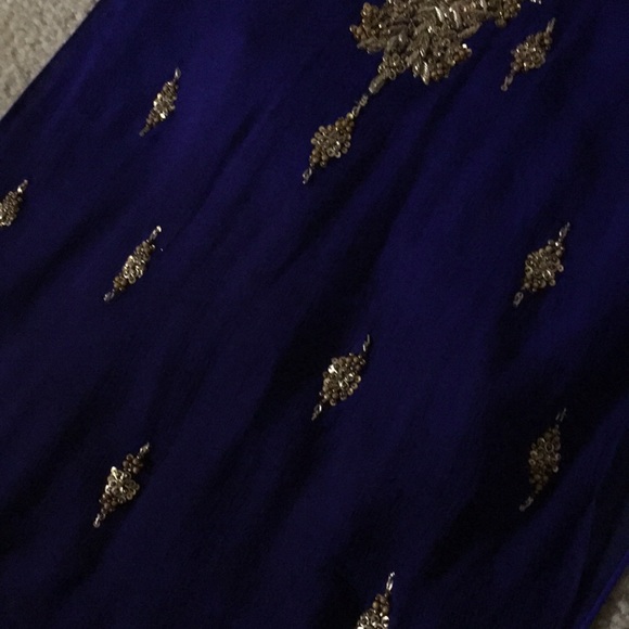 Pakistani/Indian Royal Blue/gold/orange 3 piece!💙 - Picture 4 of 9